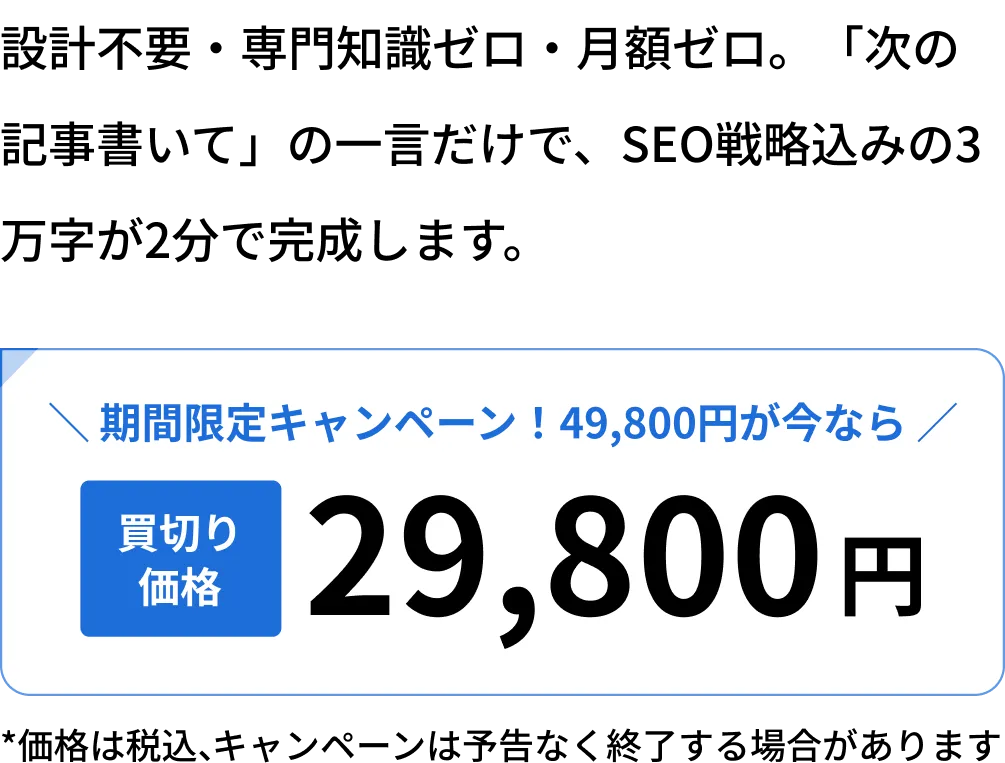 「2分で3万字なのに、SEOが強い。」