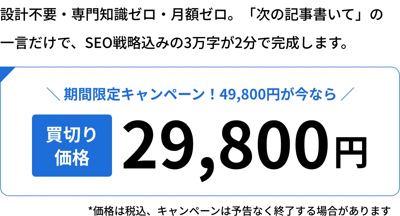 「2分で3万字なのに、SEOが強い。」